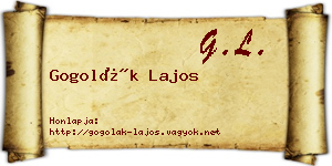 Gogolák Lajos névjegykártya
